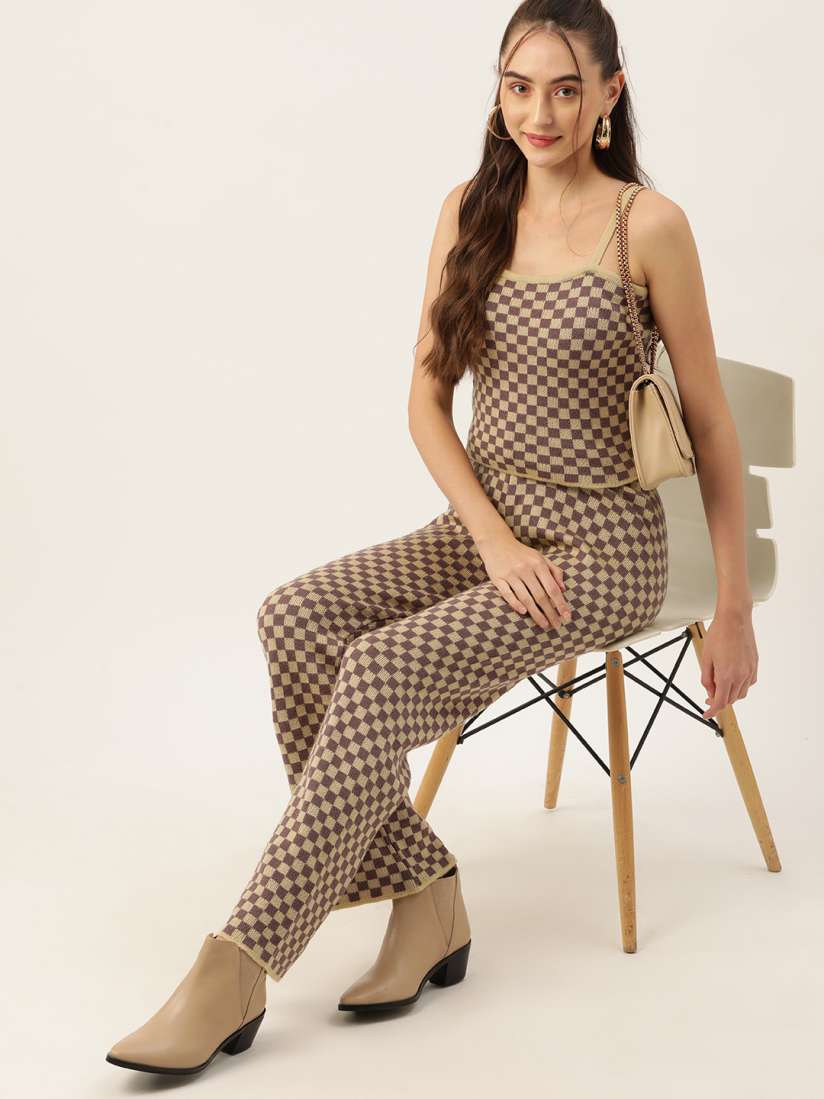 Buy DressBerry Women Pure Acrylic Checked Knitted Winter Co Ords Set Co Ords for Women 23514918 Myntra