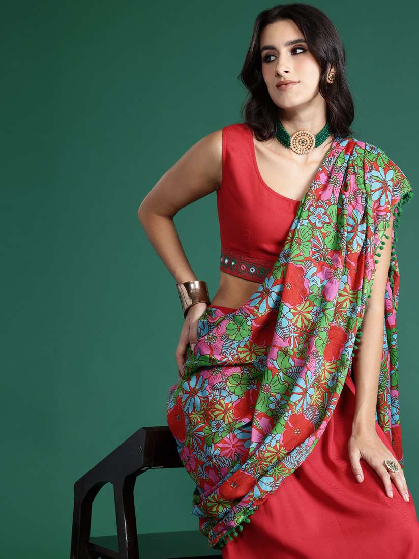 Fusion saree style top