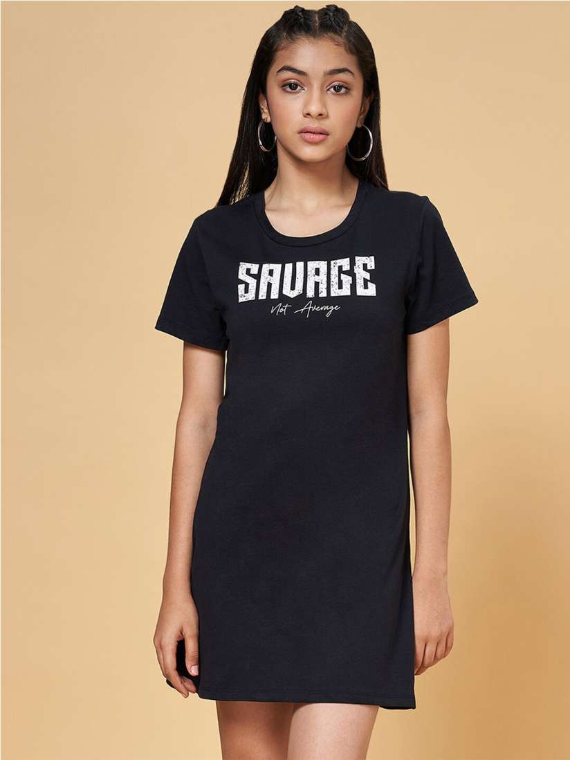 Buy Coolsters by Pantaloons Girls Cotton Fit Flare Dress With Longline Printed T Shirt Dresses for Girls 23516660 Myntra
