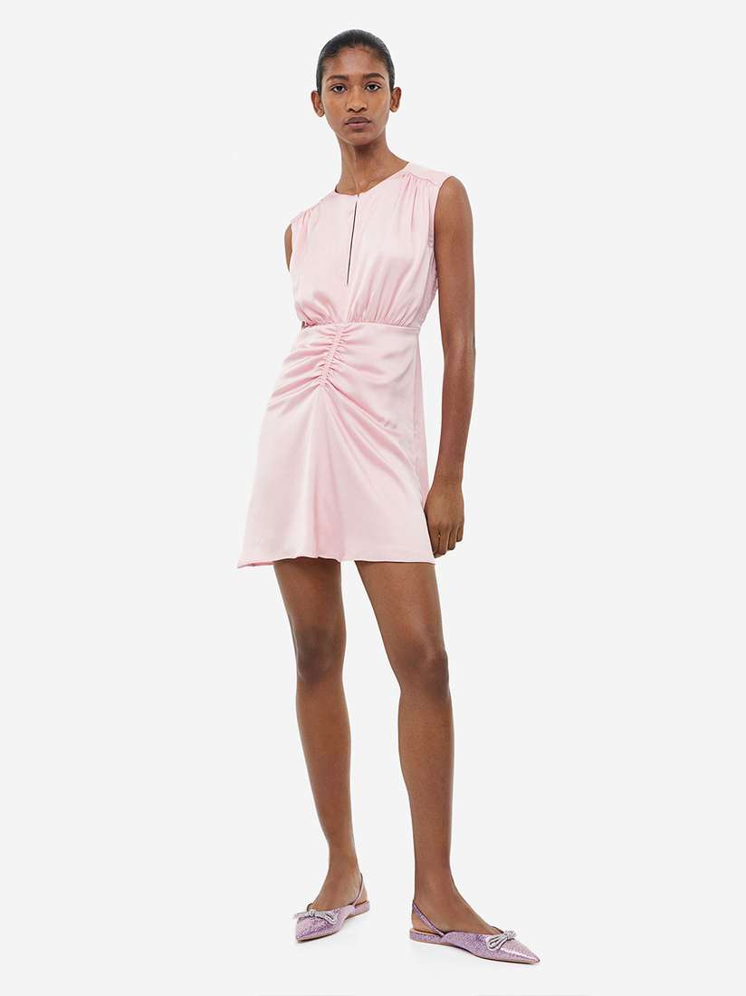 h&m draped satin dress