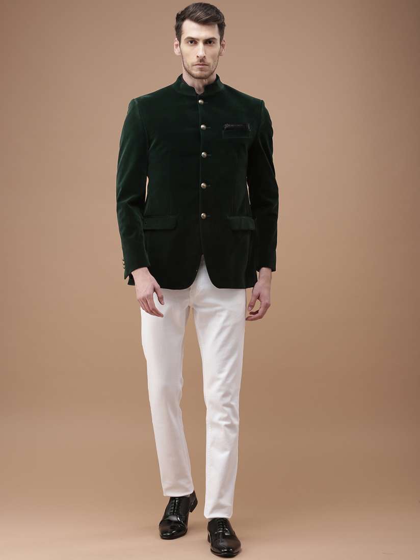 Buy Louis Philippe Green Velvet Casual Blazer Blazers for Men 2351866 Myntra