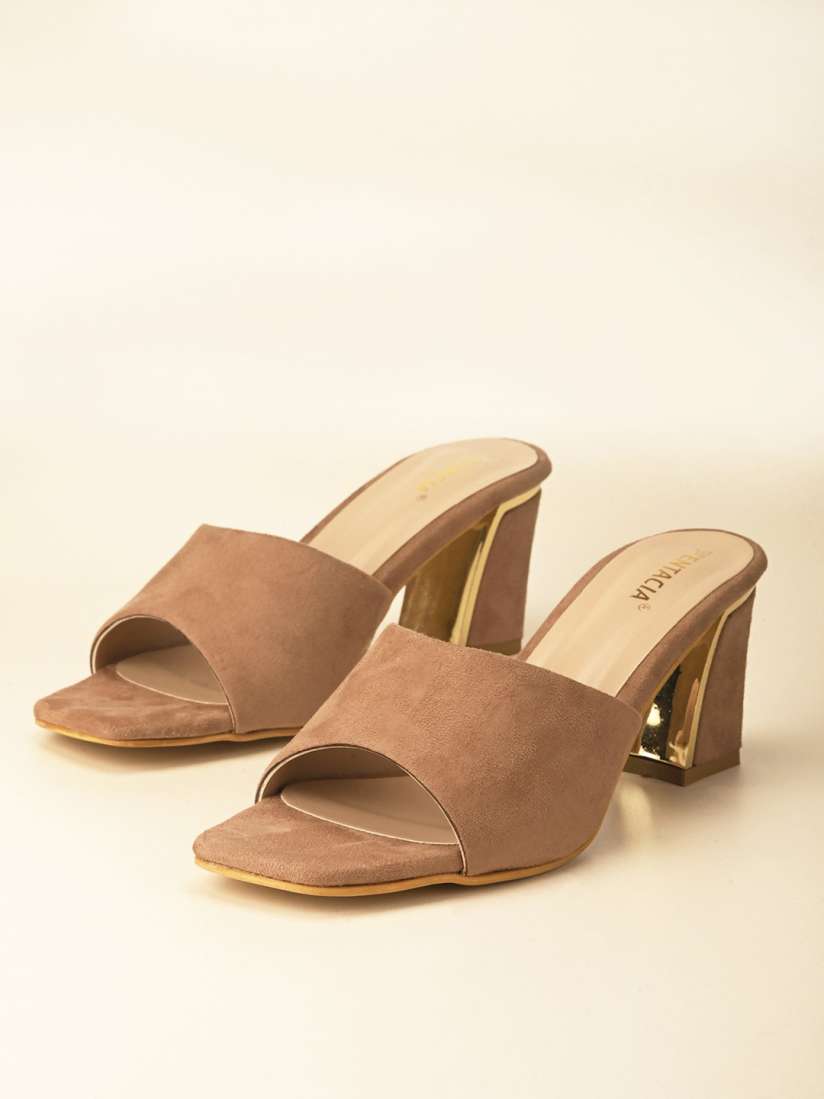 Buy Fentacia Open Toe Block Heel Mules Heels for Women 23522364 Myntra