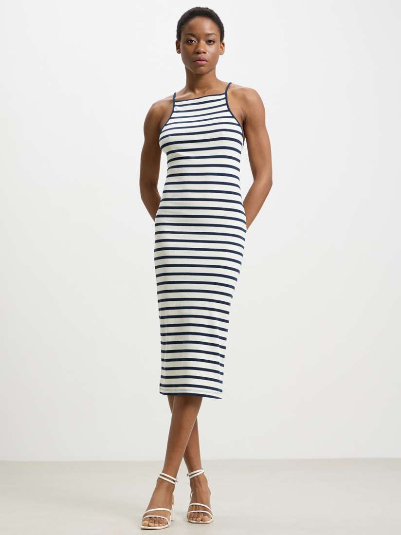 Striped bodycon dress midi discount