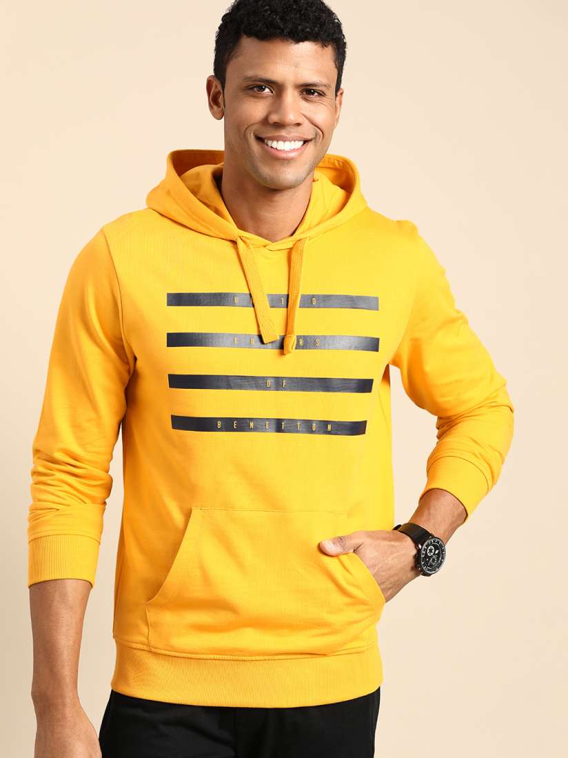 Buy United Colors of Benetton Cotton Striped Hooded Sweatshirt Sweatshirts for Men 23535322 Myntra