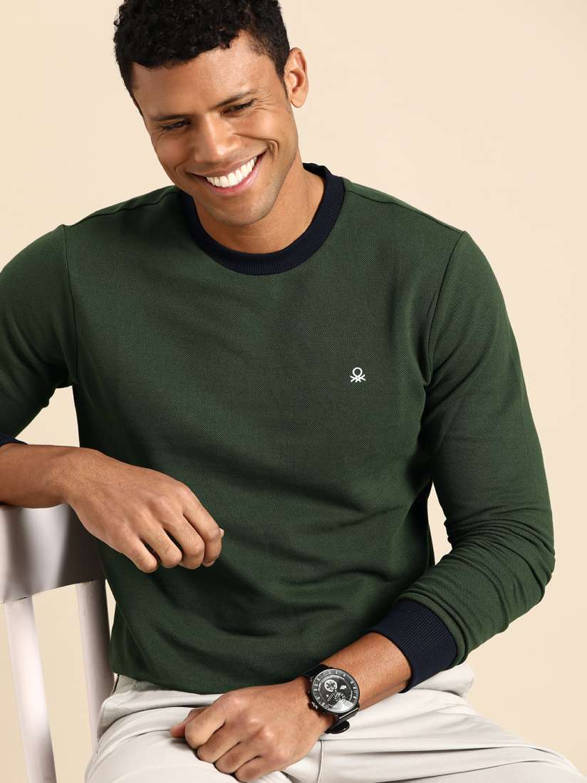 United colors of benetton full sleeve solid men's sweatshirt 2025