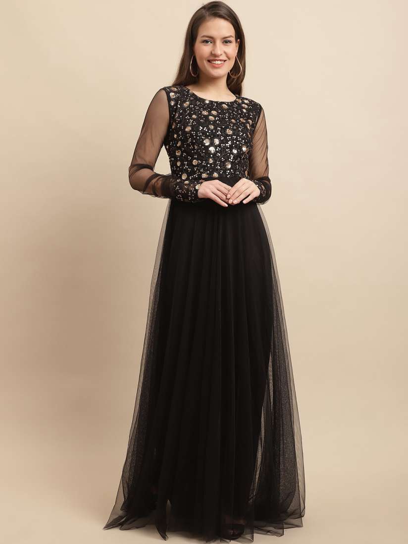 Buy Just Wow Floral Embellished Net Maxi Dress Dresses for Women 23540704 Myntra