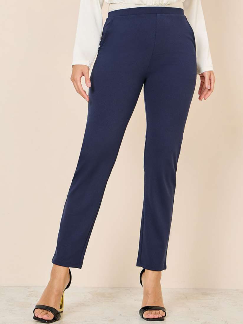 Stretchable trousers for ladies hot sale