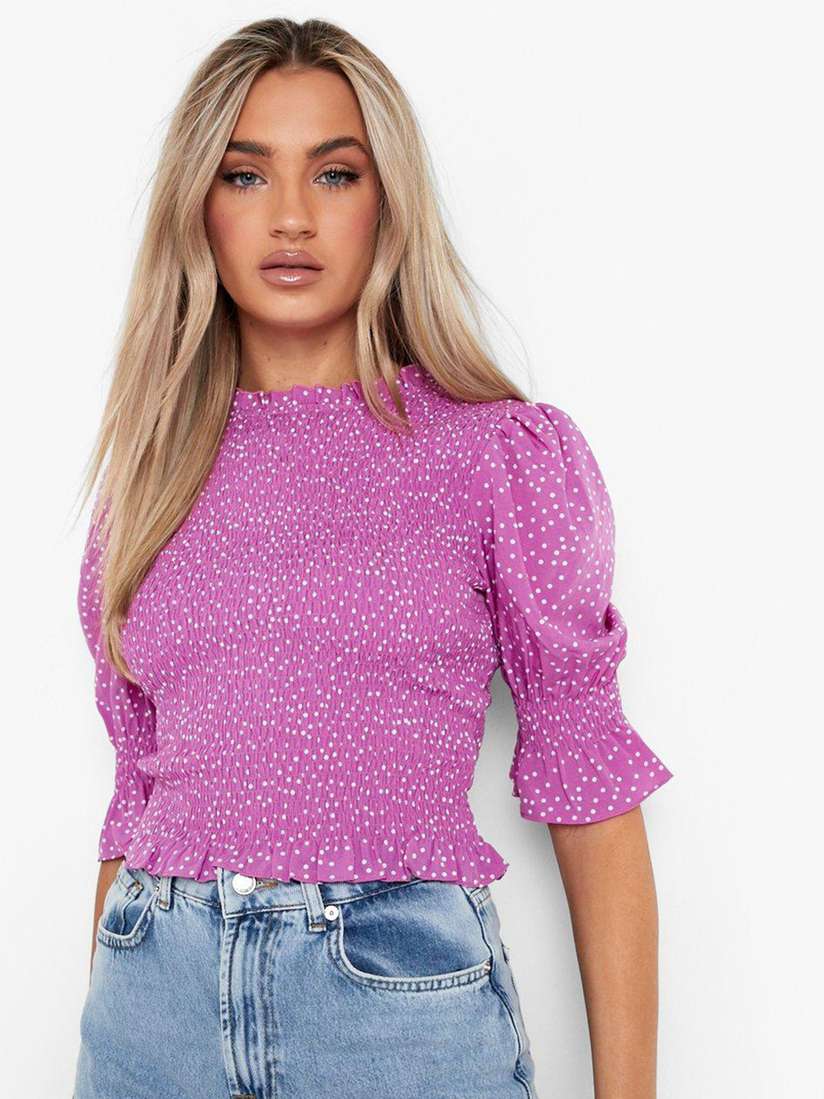 boohoo polka dot top