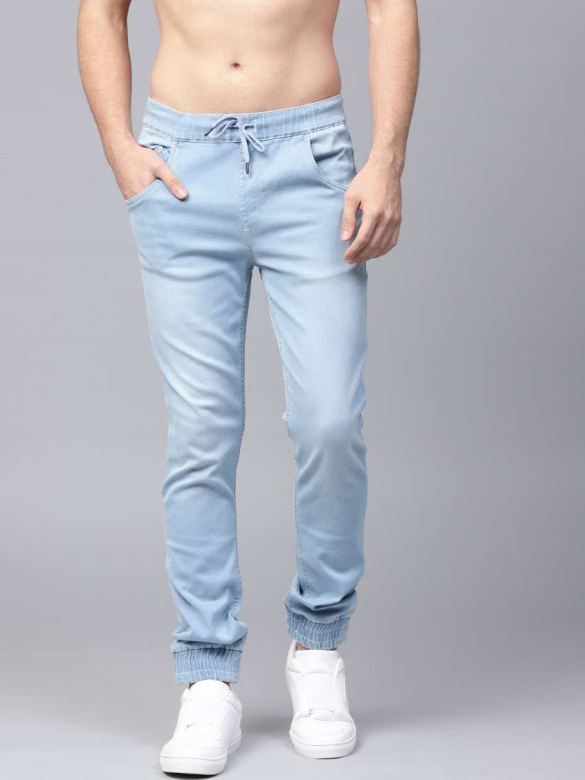 Buy HRX by Hrithik Roshan Men Blue Mid Rise Clean Look Stretchable Joggers Jeans for Men 2354245 Myntra