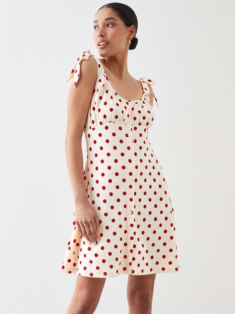 Dorothy perkins white polka dot dress top