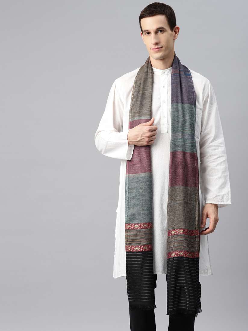 Buy SWI Stylish Men Woven Design Shawl Shawl for Men 23548222 Myntra