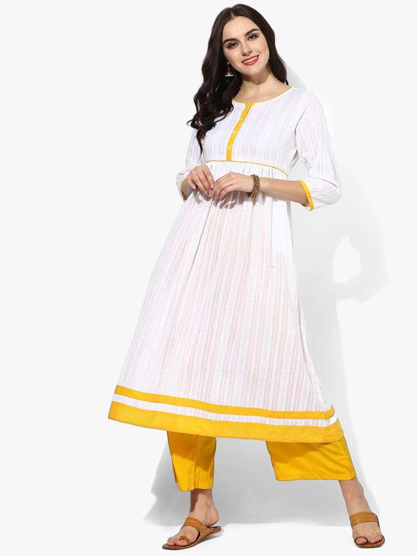 Buy Sangria Women White Embroidered Anarkali Kurta Kurtas for Women 2355150 Myntra