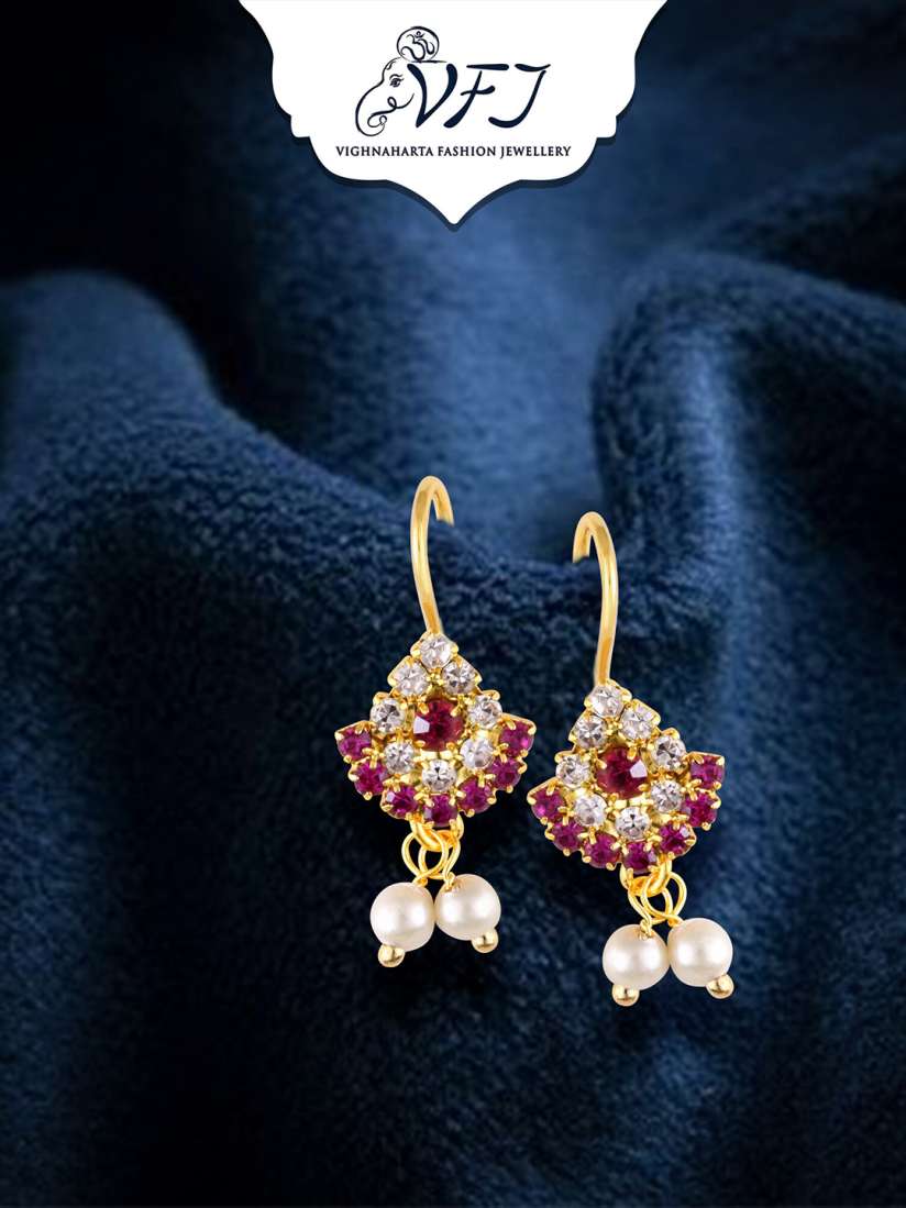 Buy Vighnaharta Gold Plated Artificial Beads Teardrop Shaped Bugadi Earrings Earrings for Women 23554332 Myntra