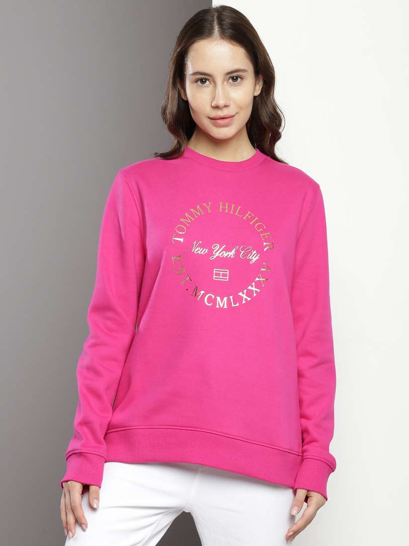 Buy Tommy Hilfiger Brand Logo Printed Sweatshirt Sweatshirts for Women 23556582 Myntra