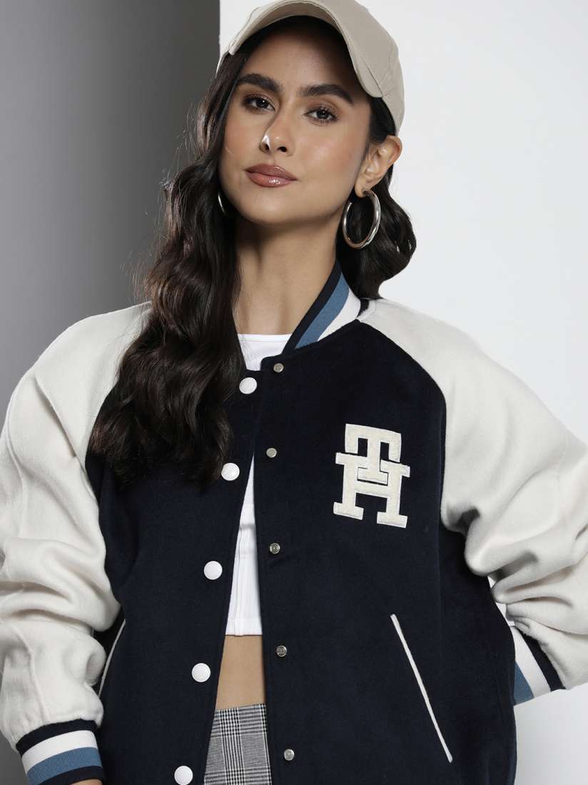 Tommy hilfiger varsity jacket womens best sale