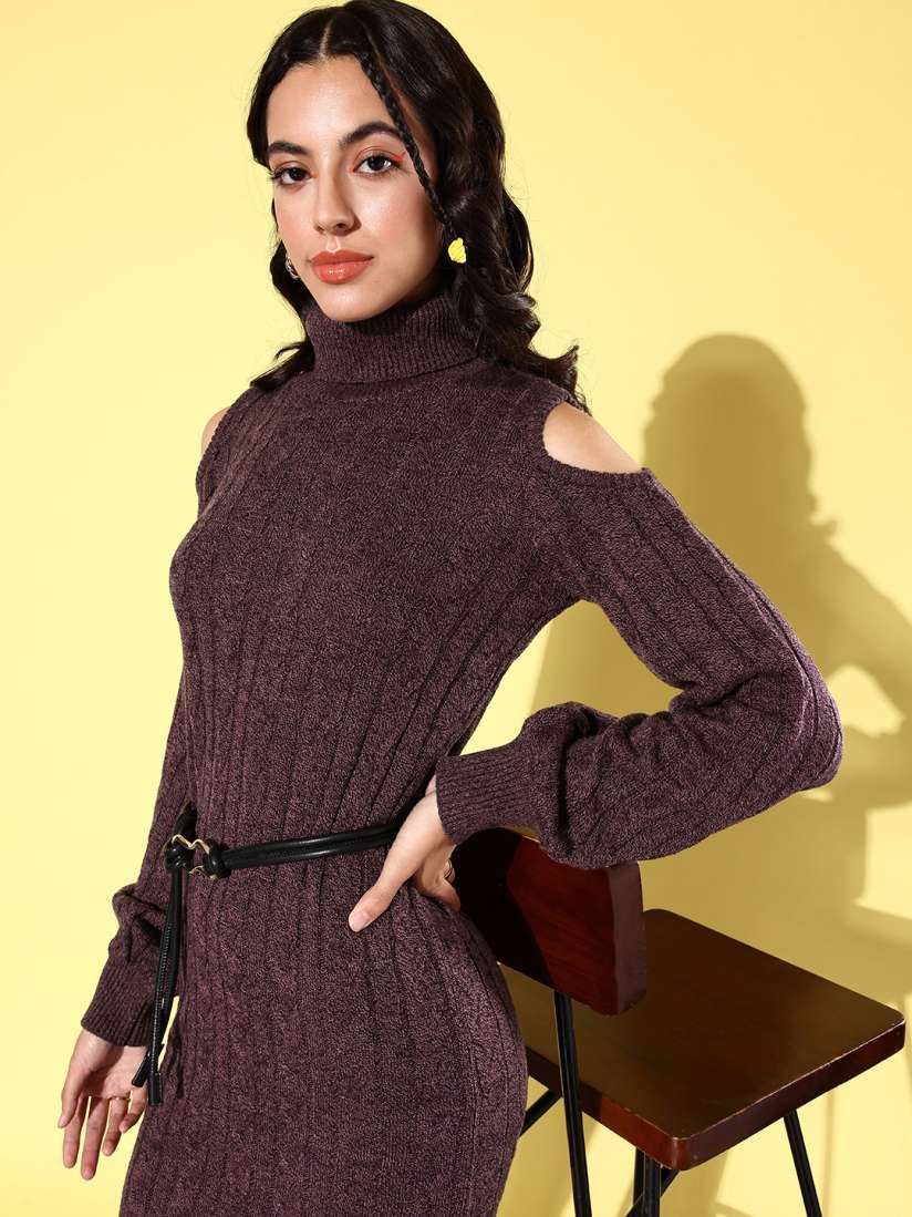 Cold shoulder jumper dress sales