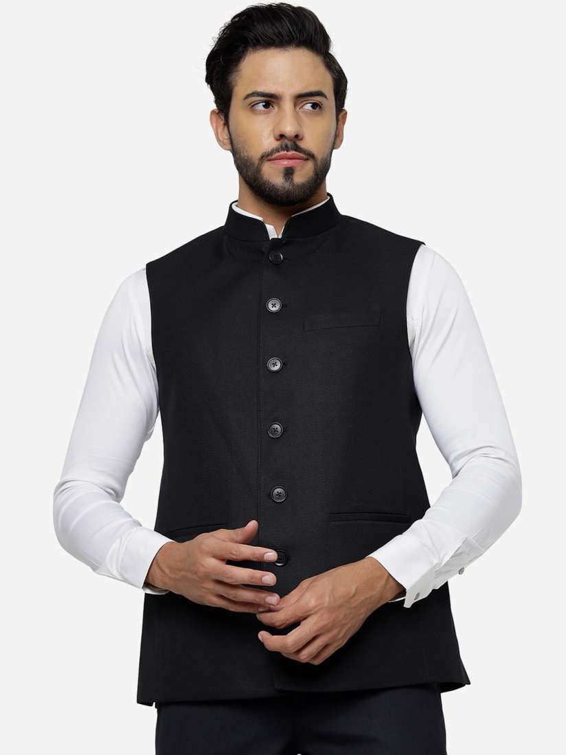 Buy JADE BLUE Mandarin Collar Woollen Nehru Jacket Nehru Jackets for Men 23567792 Myntra