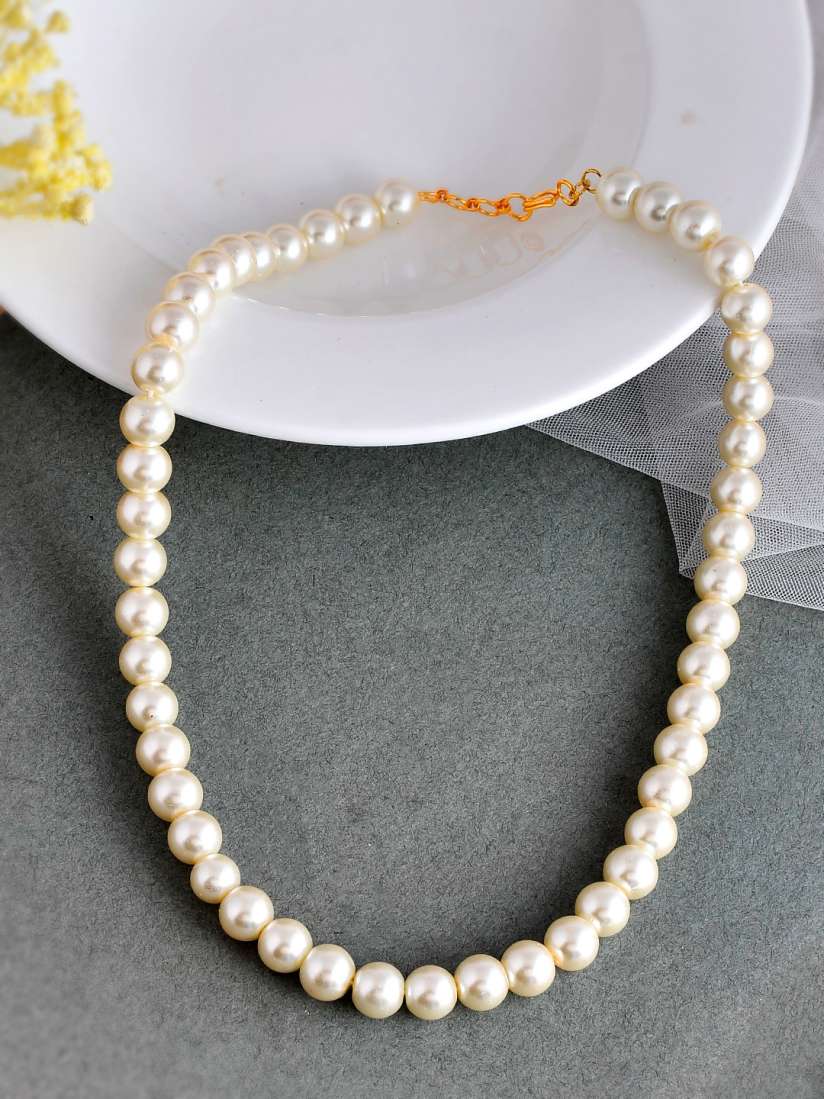 Pearl necklace myntra discount