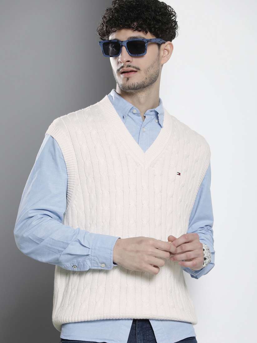 Cable knit vest top