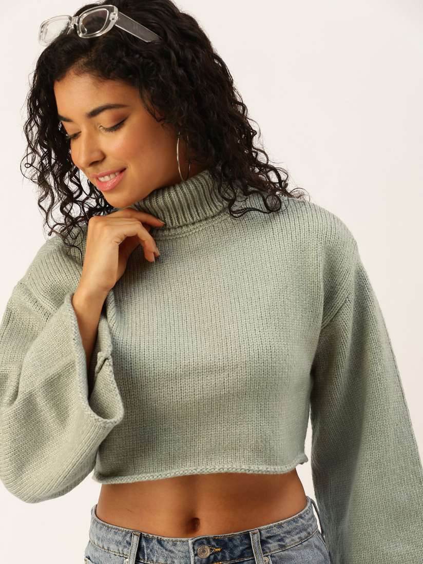Buy FOREVER 21 Turtle Neck Crop Pullover Sweaters for Women 23577414 Myntra