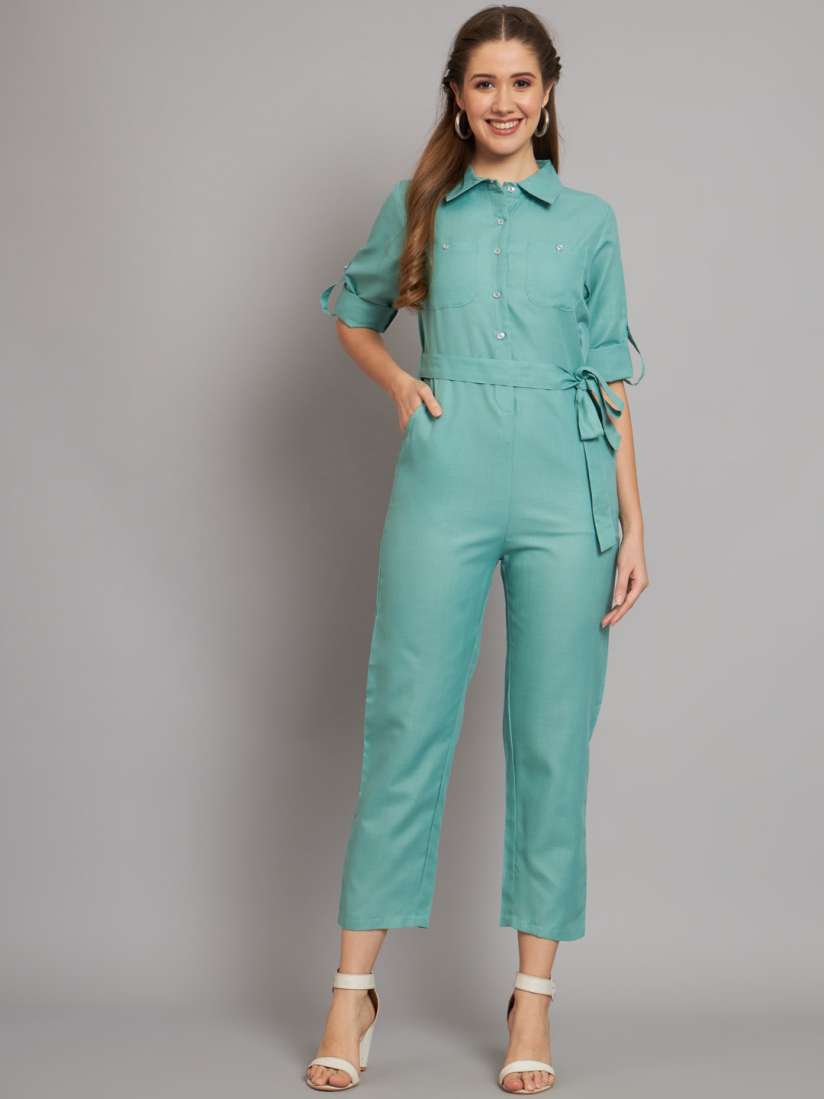 Sea green jumpsuit deals