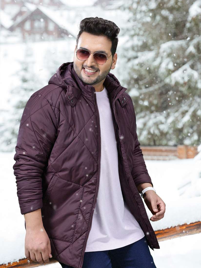 Buy Sztori Plus Size Men Solid Longline Hooded Padded Jacket Jackets for Men 23587670 Myntra