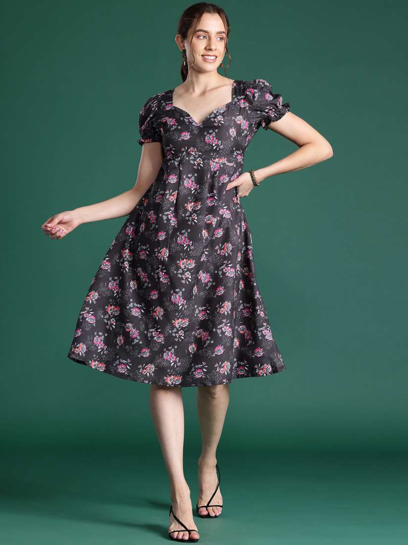 Floral dress myntra deals
