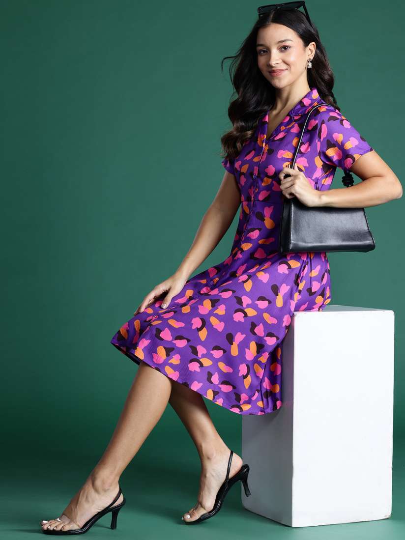 Buy DressBerry Printed Shirt Dress Dresses for Women 23588138 Myntra
