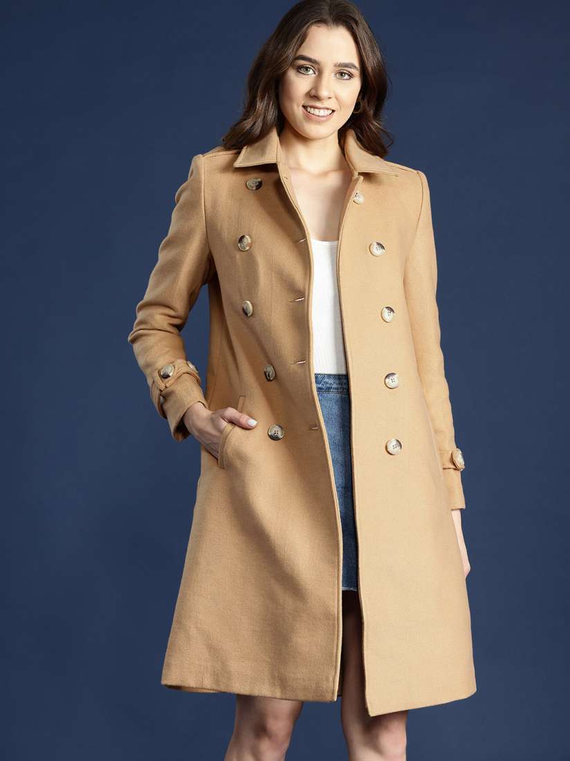 Buy Mast Harbour Solid Longline Overcoat Coats for Women 23588394 Myntra