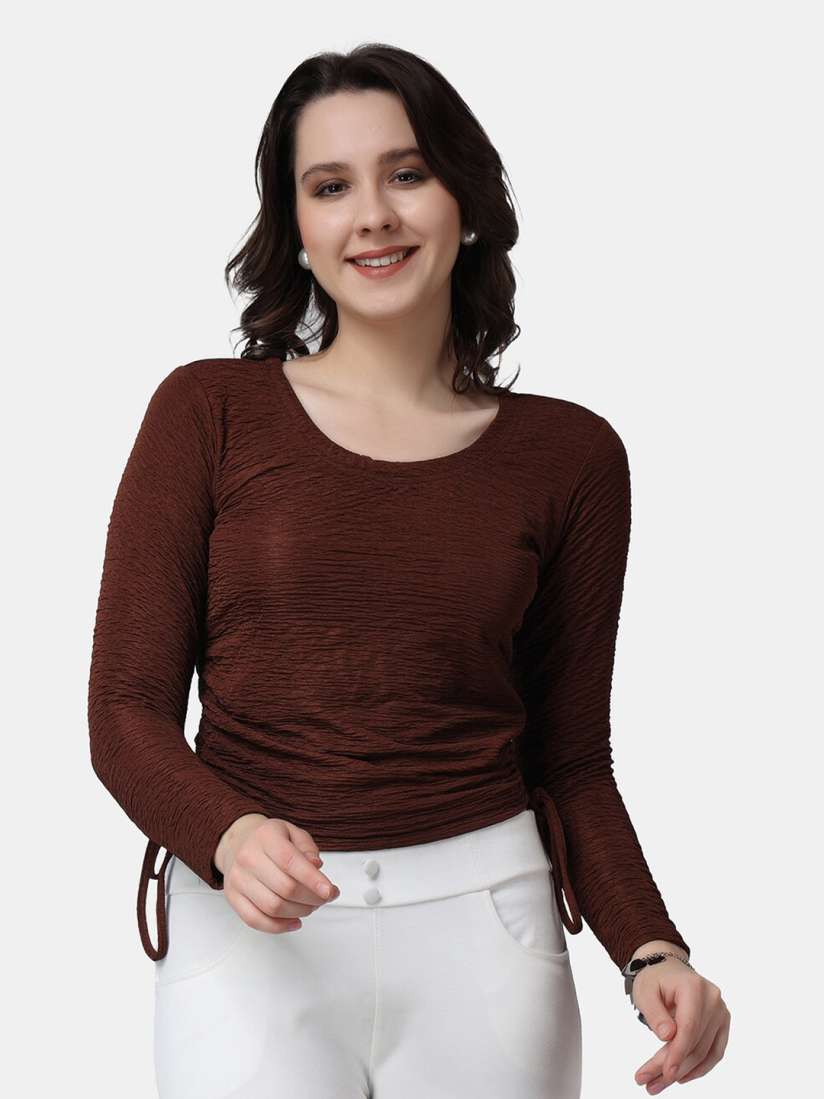 Buy Popwings Round Neck Long Sleeve Top Tops for Women 23593910 Myntra