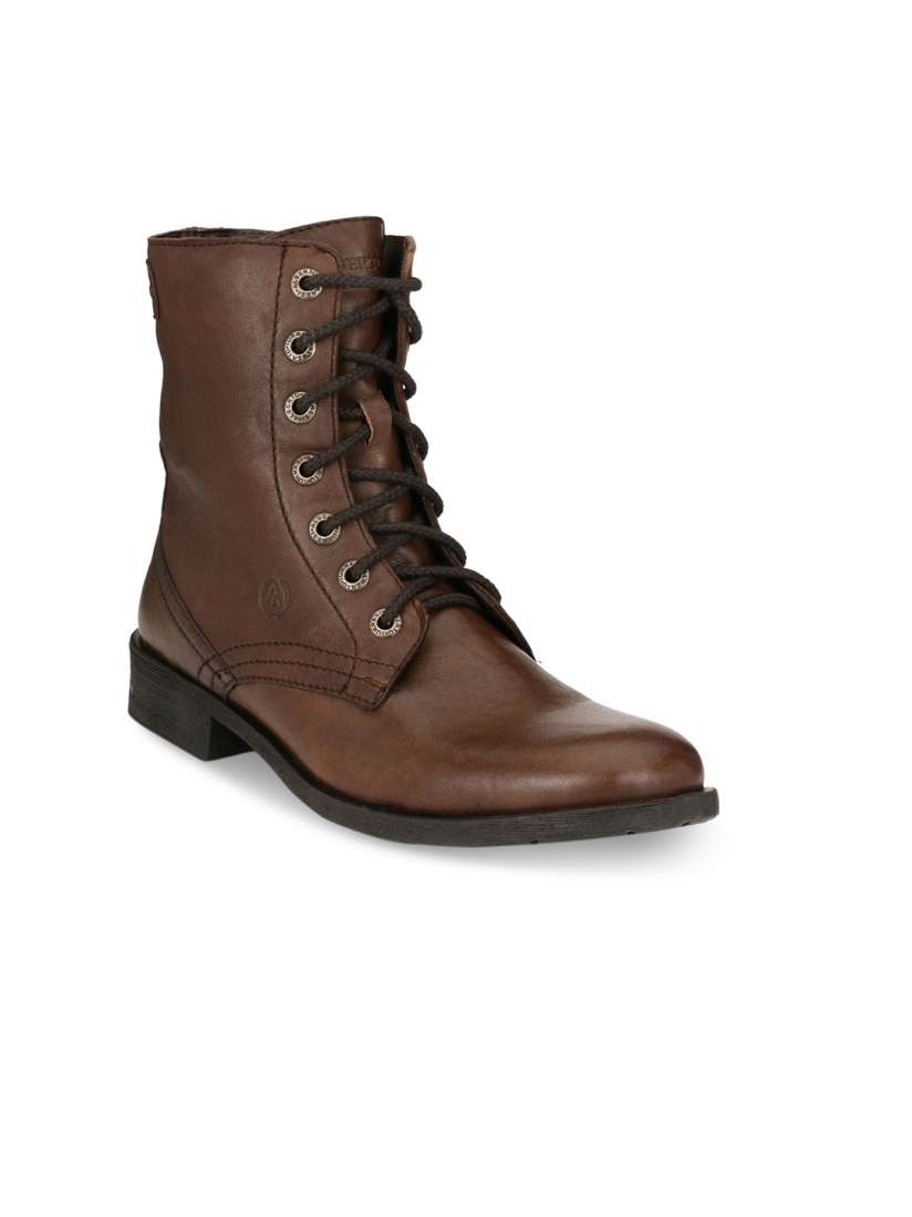 Buy Alberto Torresi Men Brown Solid Leather High Top Flat Boots Boots for Men 2360017 Myntra