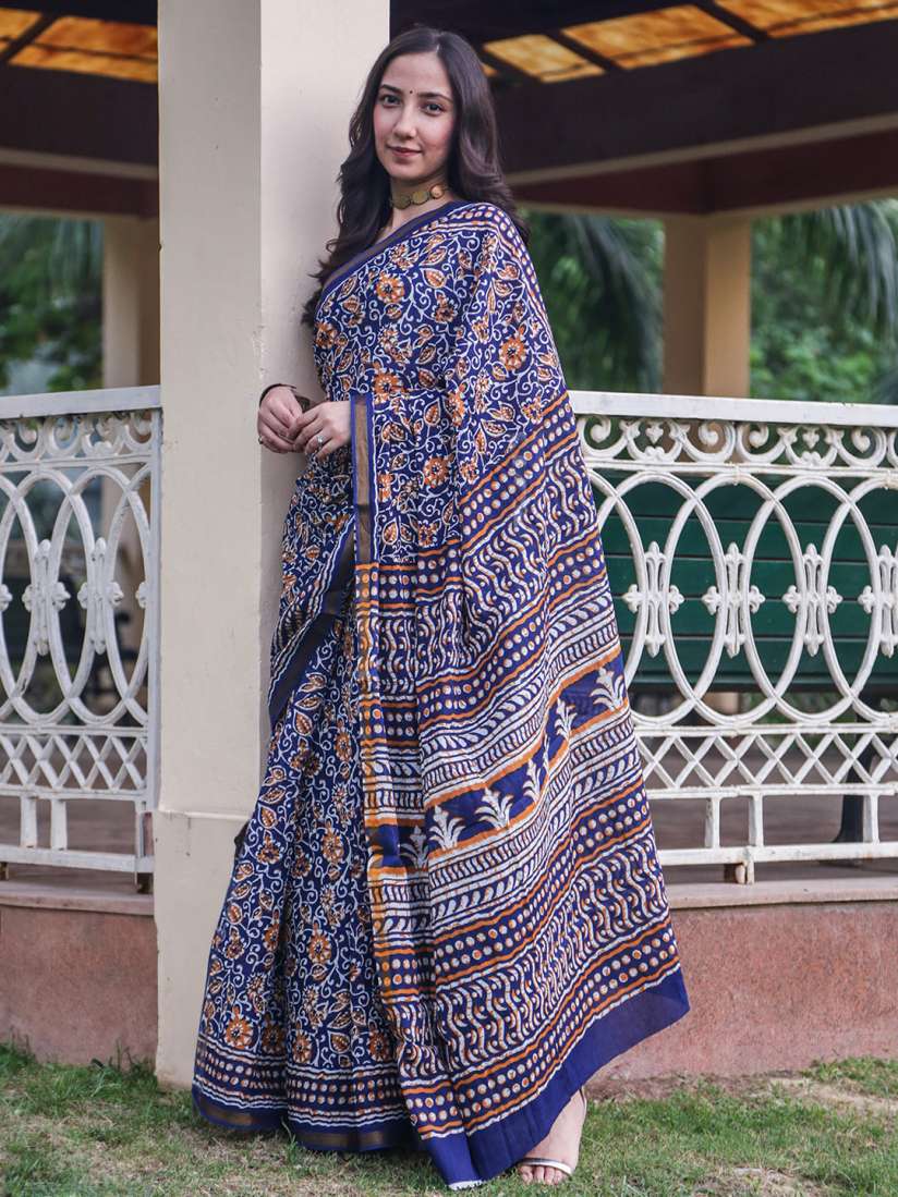 Buy Libas Floral Printed Pure Cotton Saree Sarees for Women 23602620 Myntra