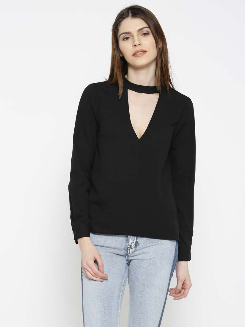Buy FOREVER 21 Women Black Solid A Line Top Tops for Women 2361036 Myntra