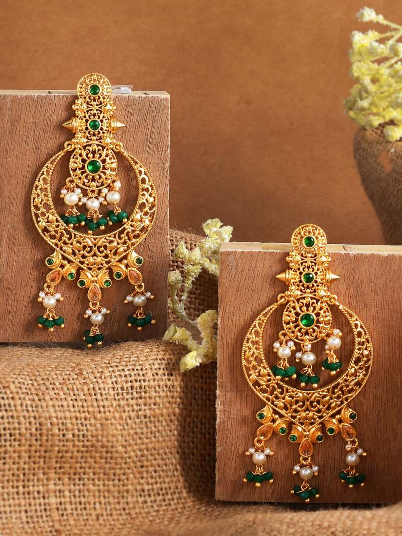 Buy Voylla Gold Plated Contemporary Drop Earrings Earrings for Women 23610682 Myntra