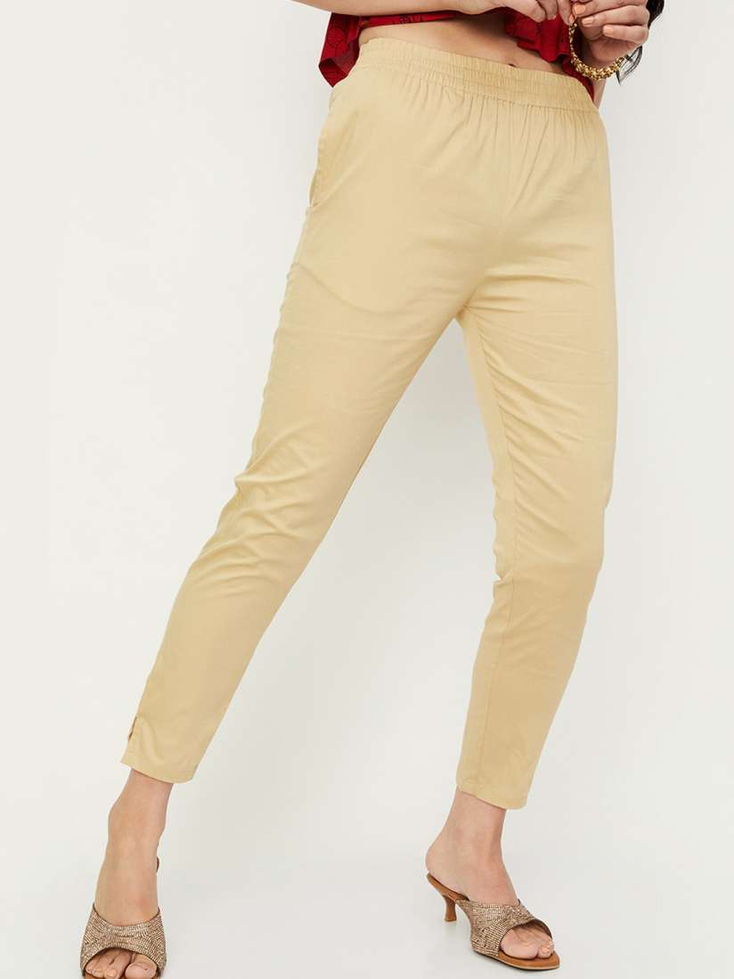 Buy max Women Mid Rise Cotton Trousers Trousers for Women 23611308 Myntra