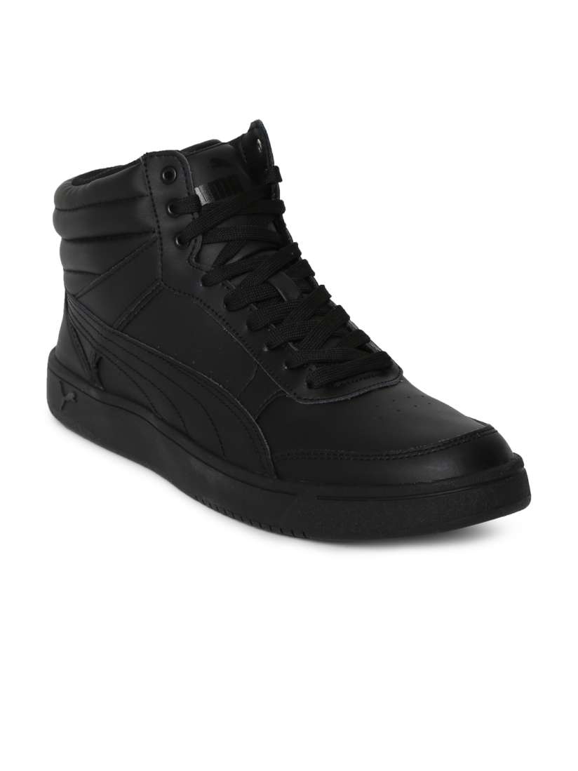 Buy Puma Men Black Solid Leather Rebound Street v2 L High Top Sneakers Casual Shoes for Men 2361431 Myntra