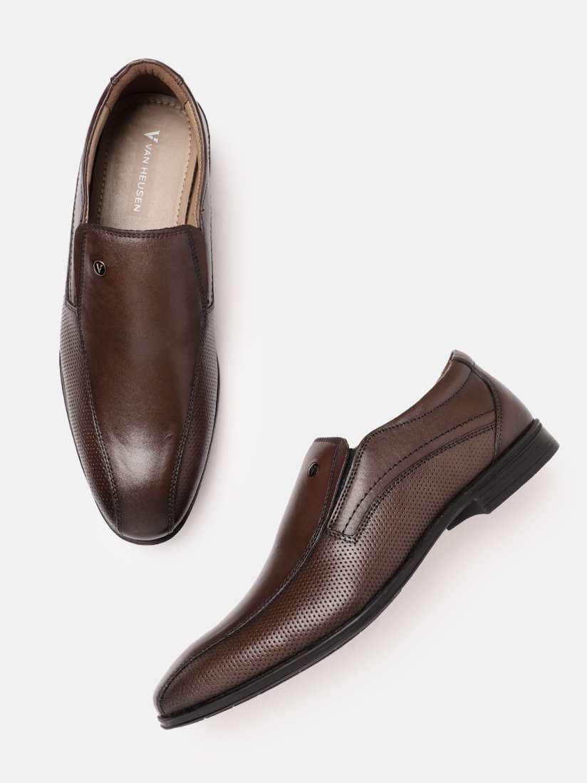 Buy Van Heusen Men Leather Perforated Formal Slip On Shoes Formal Shoes for Men 23615206 Myntra