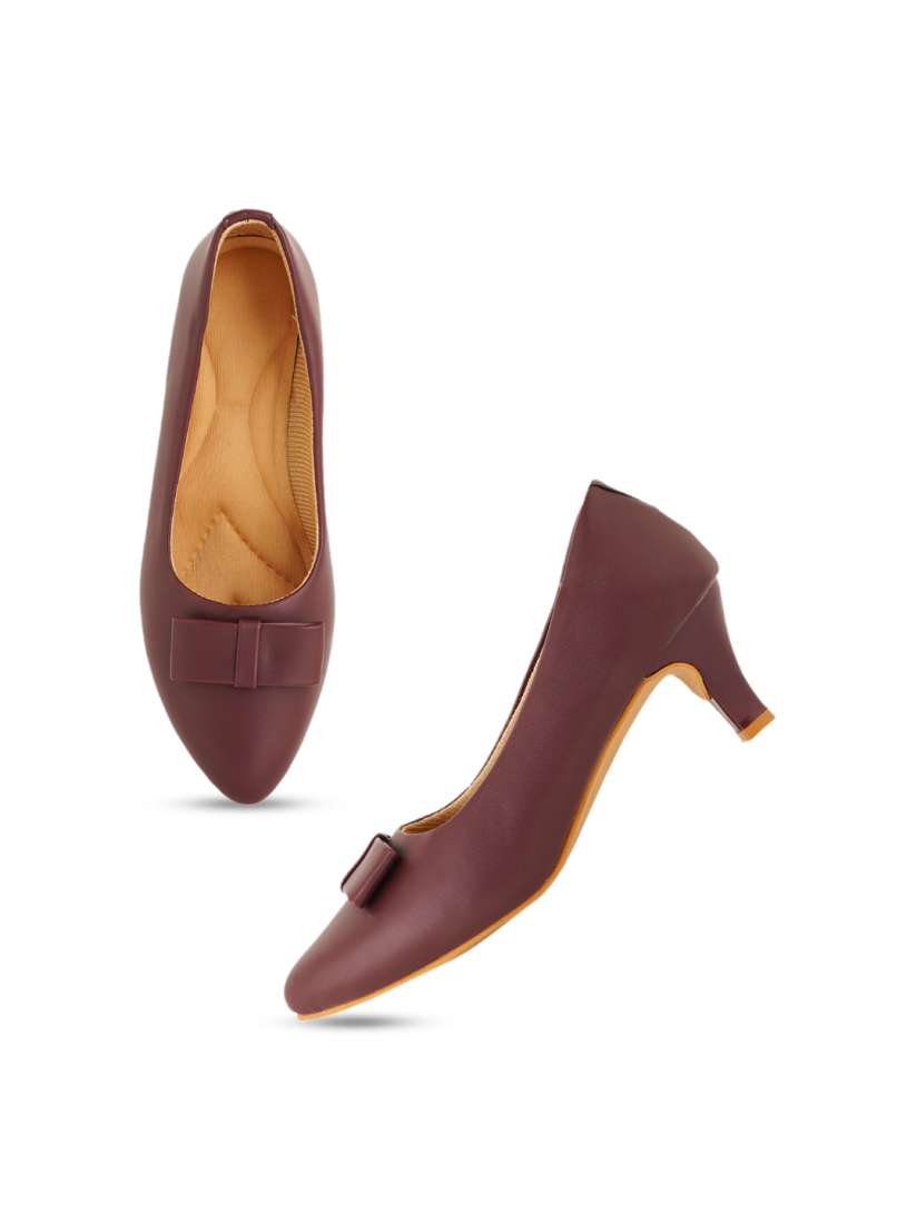 Buy SCENTRA Pointed Toe Kitten Pumps With Bows Heels for Women 23616986 Myntra