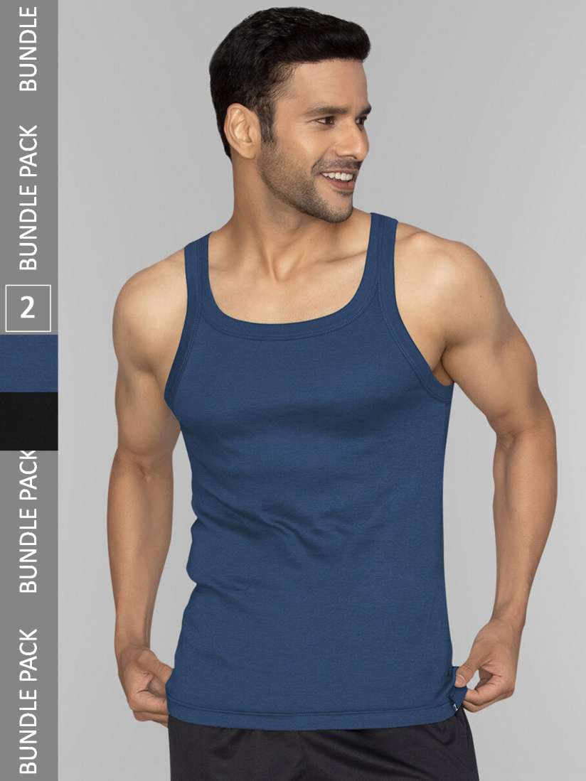Buy XYXX Men Solid Pack of 2 Pace Combed Cotton For Mens Square Neck Gym Vest Innerwear Vests for Men 23621378 Myntra
