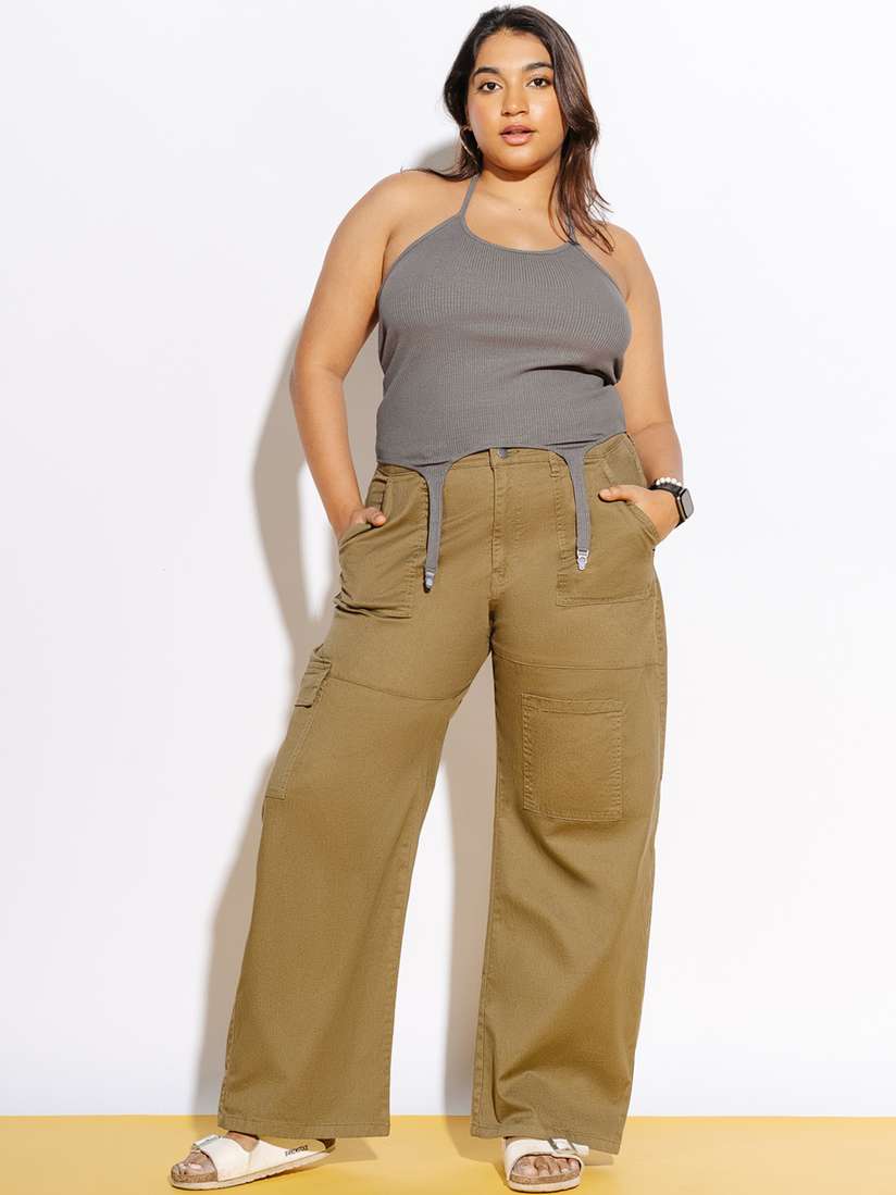 Skinny Khaki Cargo Pants Womens Plus Size Khaki Jeggings Style