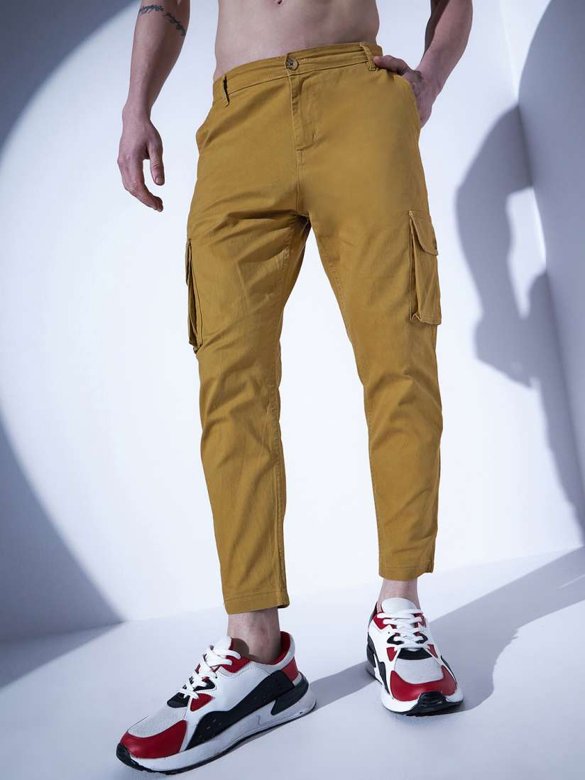 Buy Hubberholme Men Mid Rise Smart Easy Wash Cargos Trousers for Men 23625196 Myntra