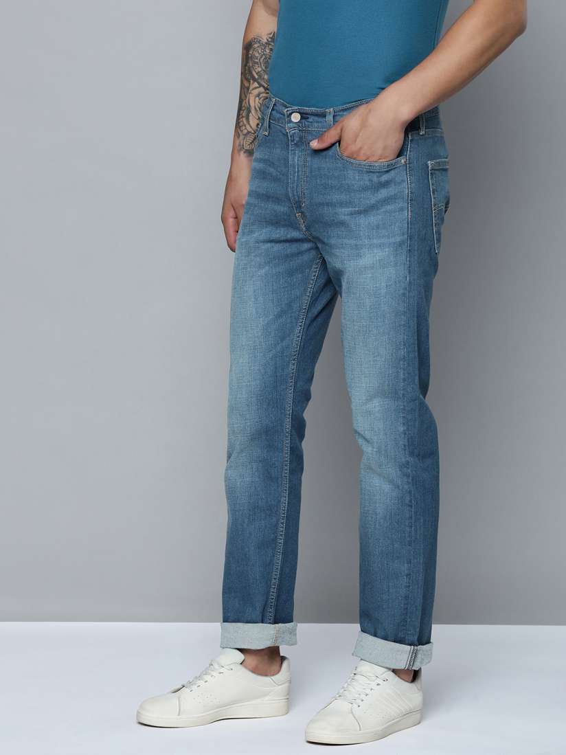Buy Levis Men 513 Mid Rise Straight Fit Heavy Fade Stretchable Jeans Jeans for Men 23626142 Myntra