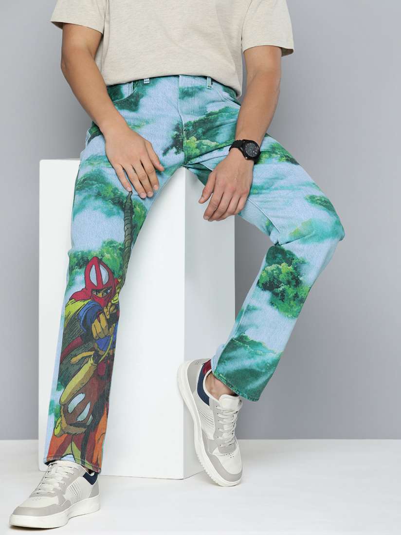Levis printed jeans discount