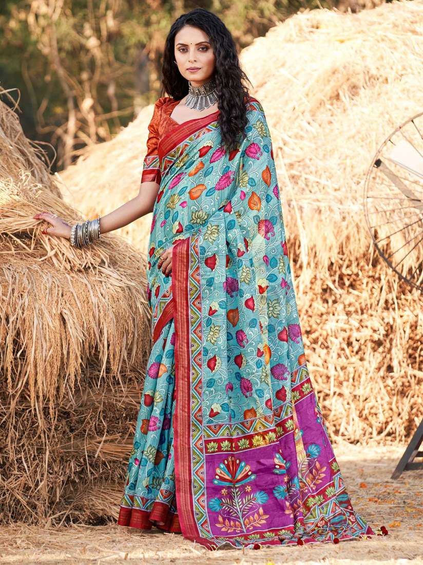 Myntra kalamkari sarees online