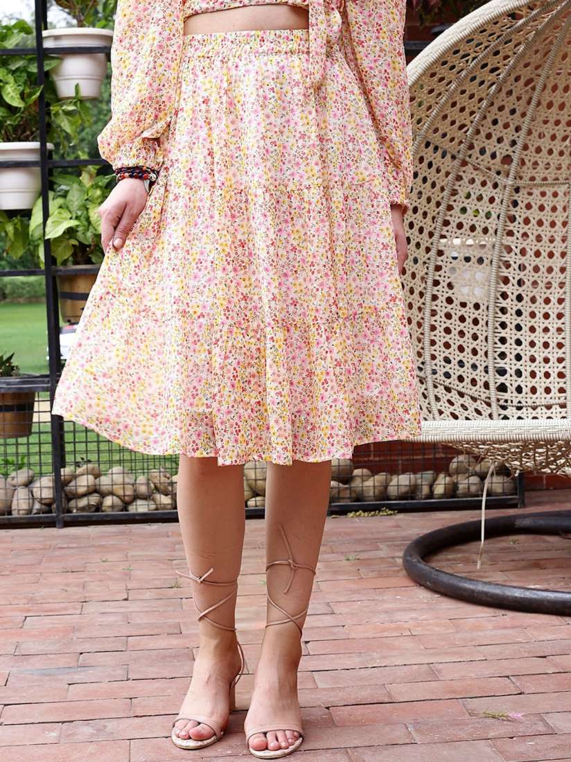 Buy Sera Floral Printed A Line Midi Skirt Skirts for Women 23628384 Myntra