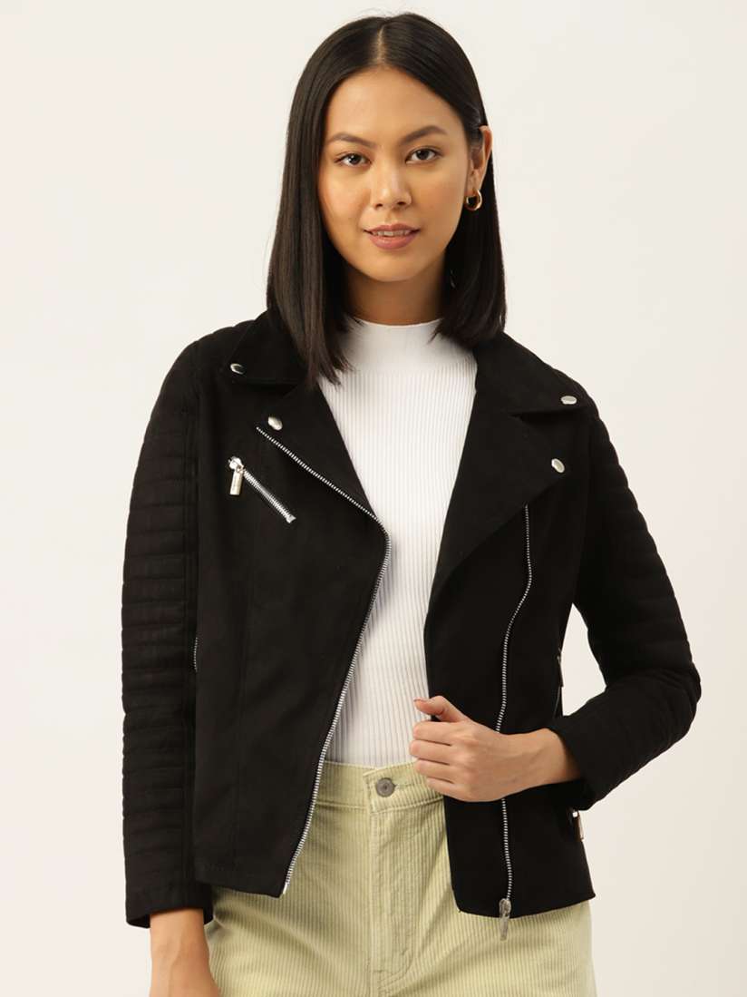 Buy Leather Retail Women Suede Lightweight Biker Jacket Jackets for Women 23630086 Myntra