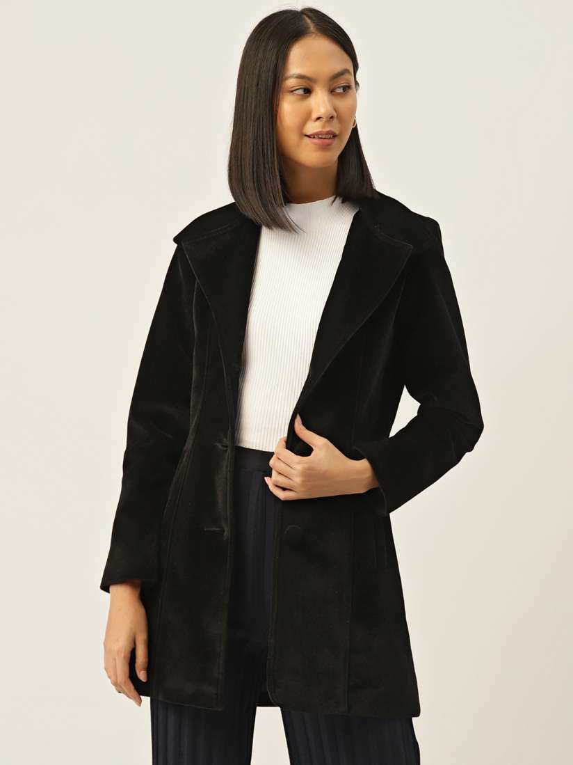 Buy Leather Retail Women Lightweight Longline Tailored Velvet Jacket Jackets for Women 23630088 Myntra