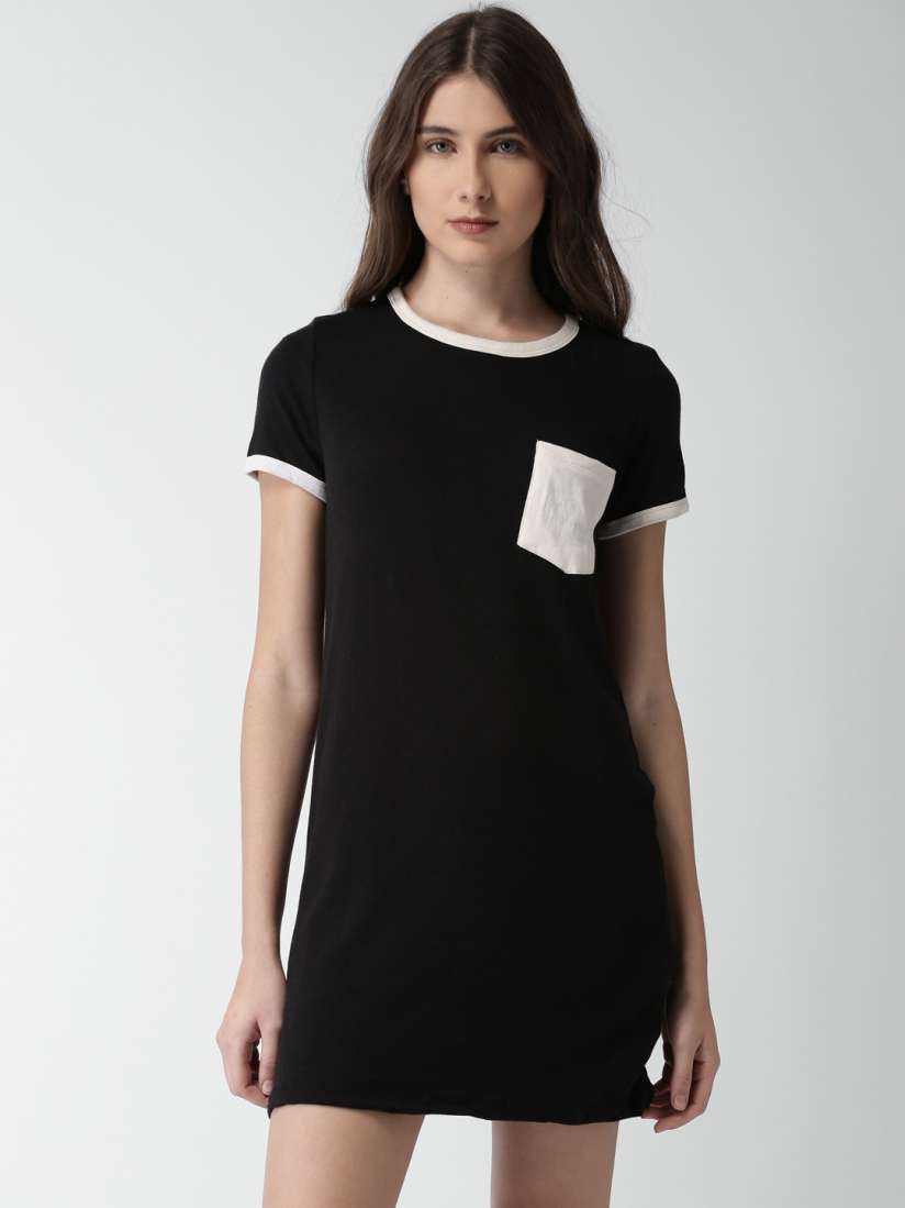 Buy FOREVER 21 Women Black Solid T shirt Dress Dresses for Women 2363224 Myntra