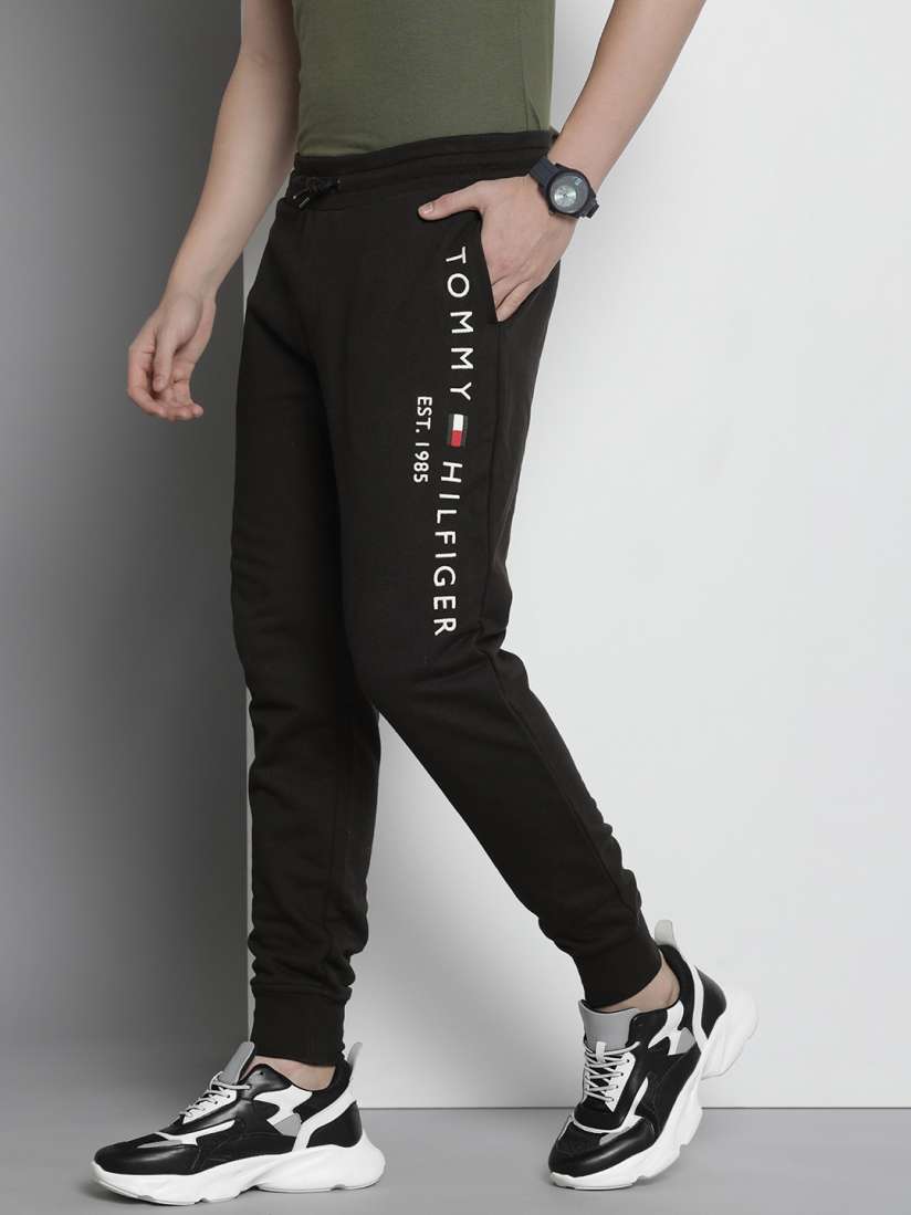 Buy Tommy Hilfiger Men Brand Logo Embroidered Pure Cotton Regular Joggers Track Pants for Men 23632892 Myntra