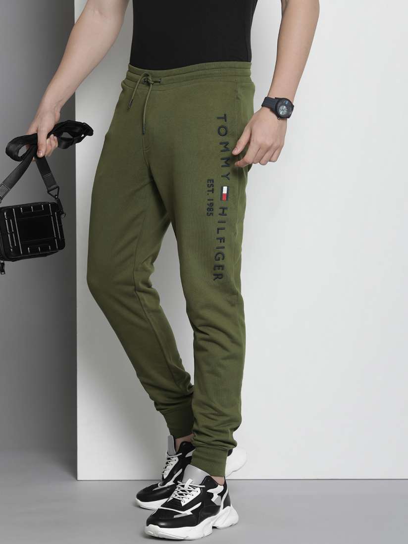 Buy Tommy Hilfiger Men Brand Logo Embroidered Pure Cotton Regular Joggers Track Pants for Men 23632906 Myntra